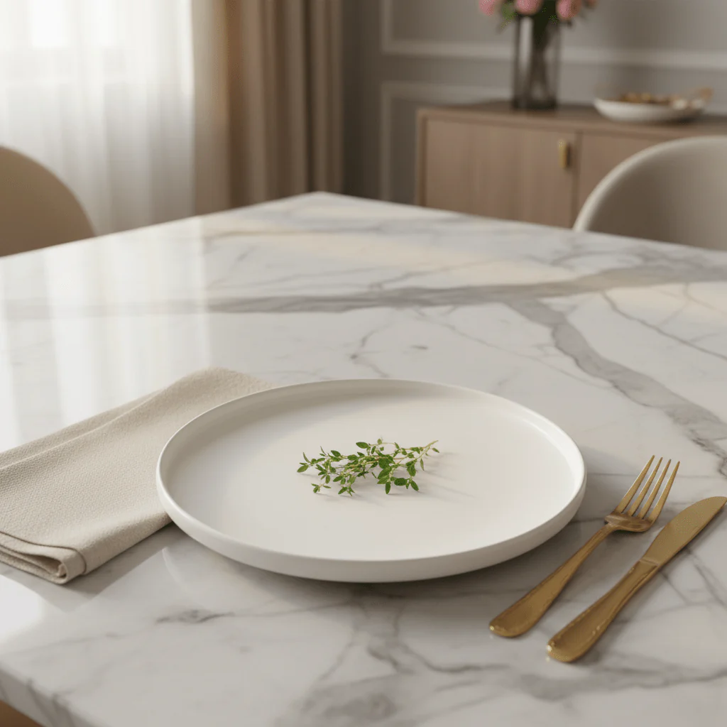Luhpar Essential White Round Ceramic Plate 8.5 Inch – Multi-Purpose Dining, Lunch & Serving Plate - Image 2