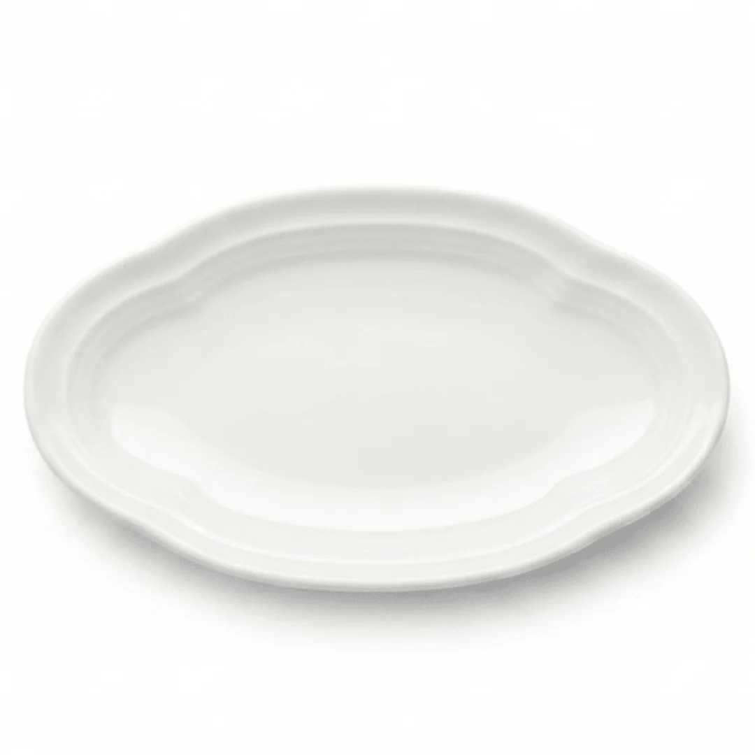 Luhpar Luxury White Ceramic Serving & Snack Dish 14x9cm for Elegant Dining