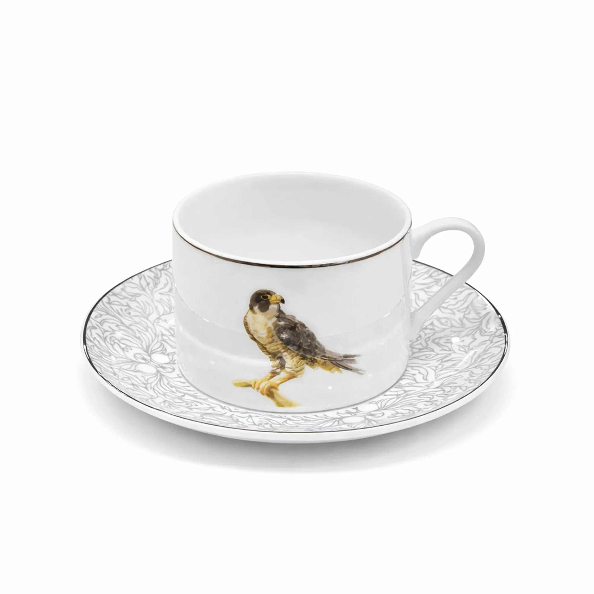 Luhpar M19263 / ZBA6 / D25059 Ceramic Tea Cup & Saucer Set – 12-Piece – 200 ml – Bird Design - Image 2