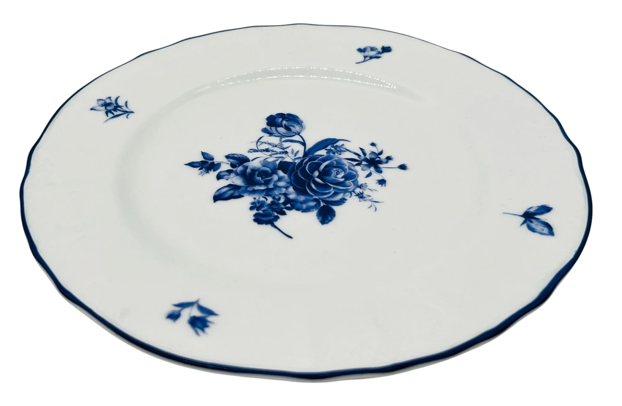 Luhpar Porcelain Dessert Plate 6.5", Blue Floral Design with Blue Rim - Image 2
