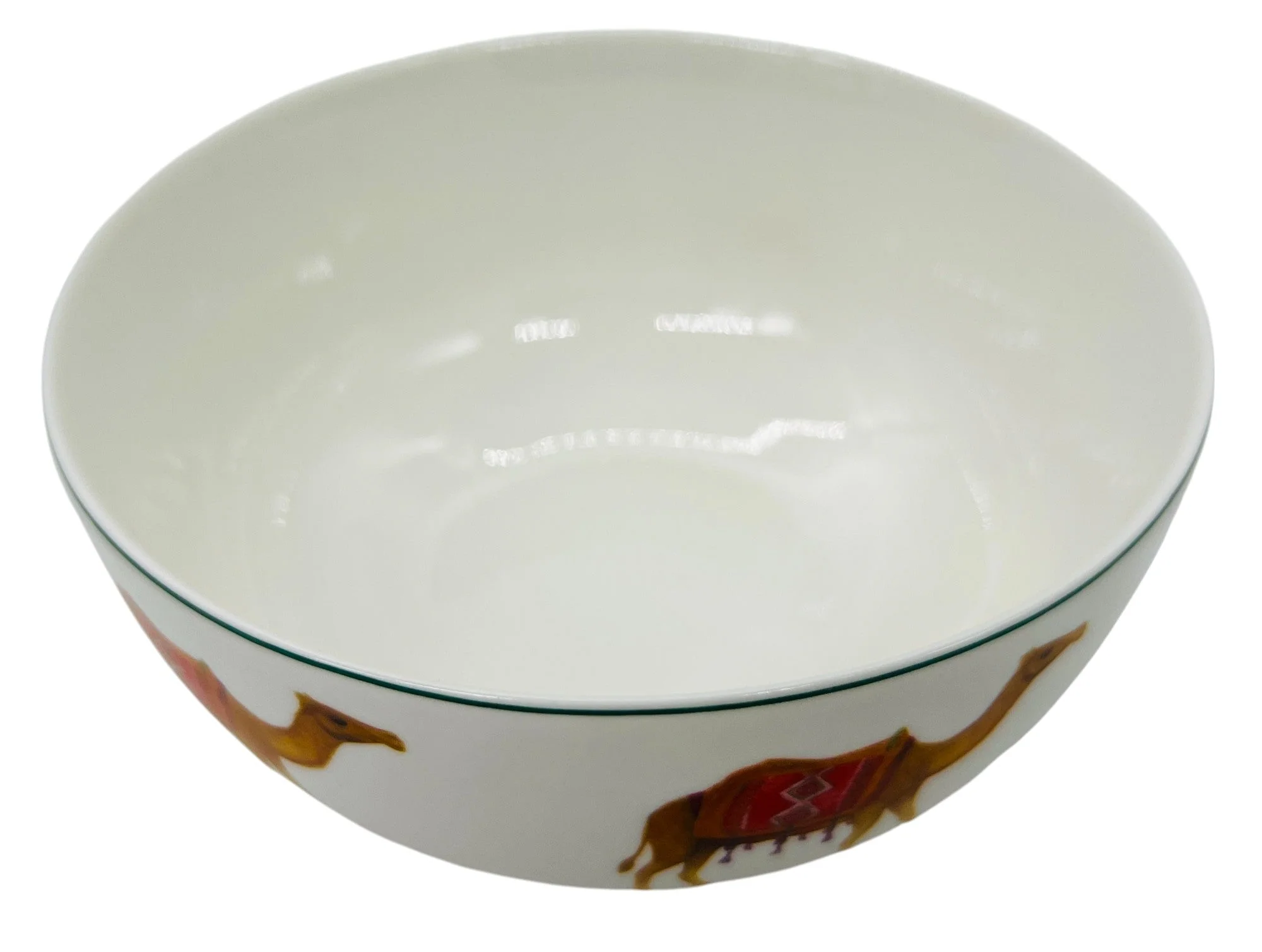 Luhpar Porcelain Round Soup Bowl 5.5", Printed Camel Design with Black Rim - Image 2
