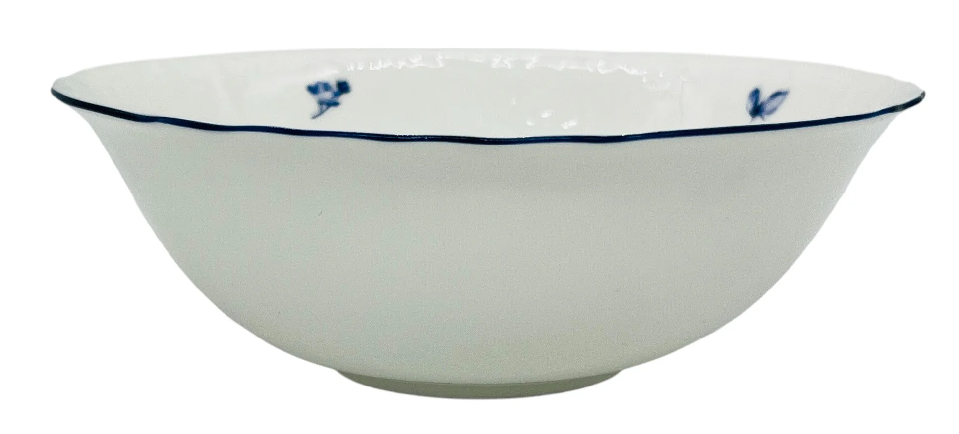 Luhpar Porcelain Salad Bowl 18cm, Blue Floral Design with Blue Rim - Image 3