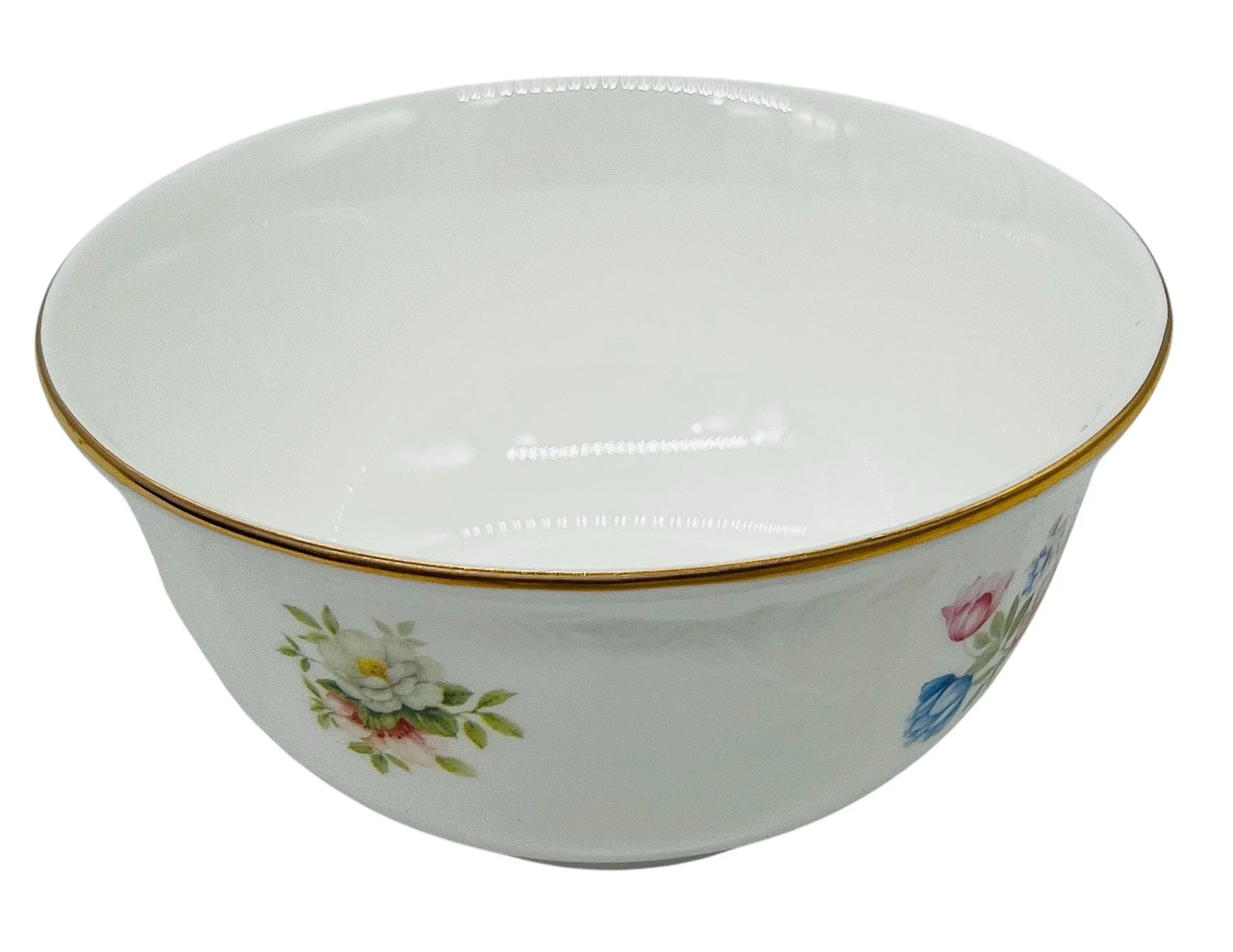 Luhpar Porcelain Salad Bowl 4.5", Multicolor Floral Design with Gold Rim