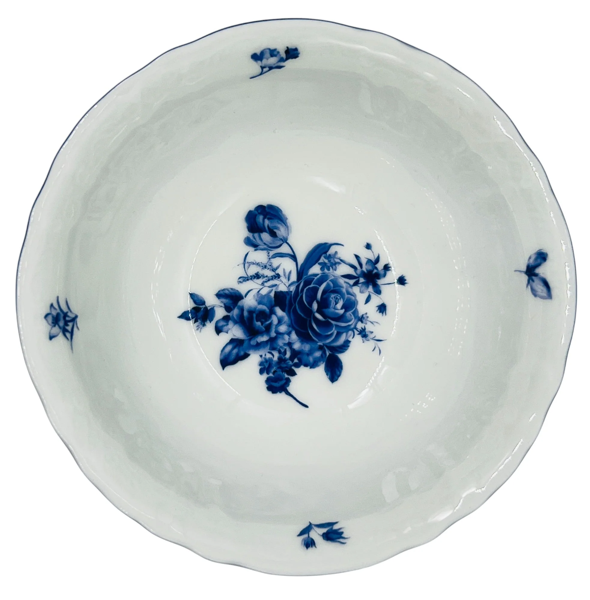 Luhpar Porcelain Salad Bowl 5.5", Blue Floral Design with Blue Rim - Image 2