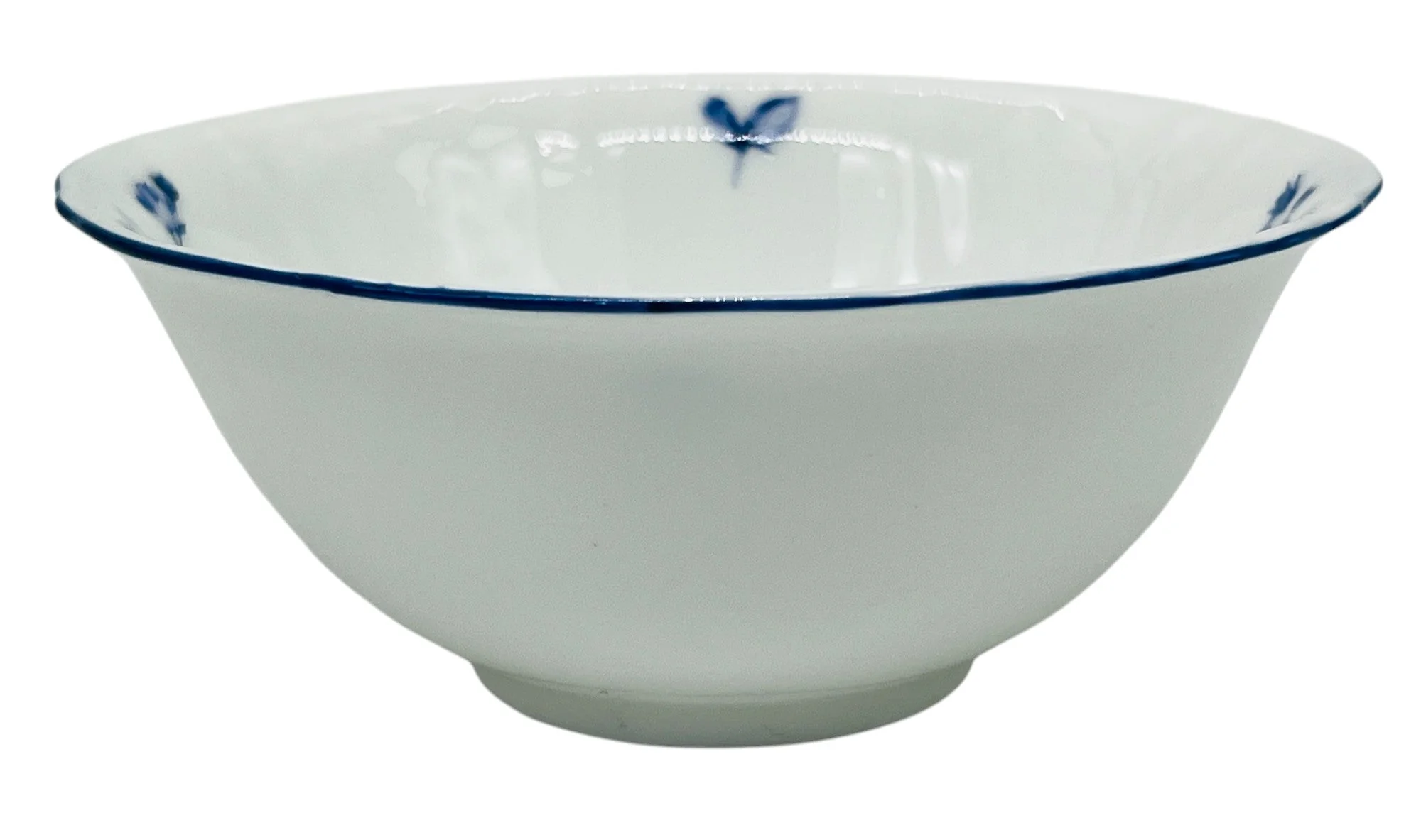 Luhpar Porcelain Salad Bowl 5.5", Blue Floral Design with Blue Rim - Image 3
