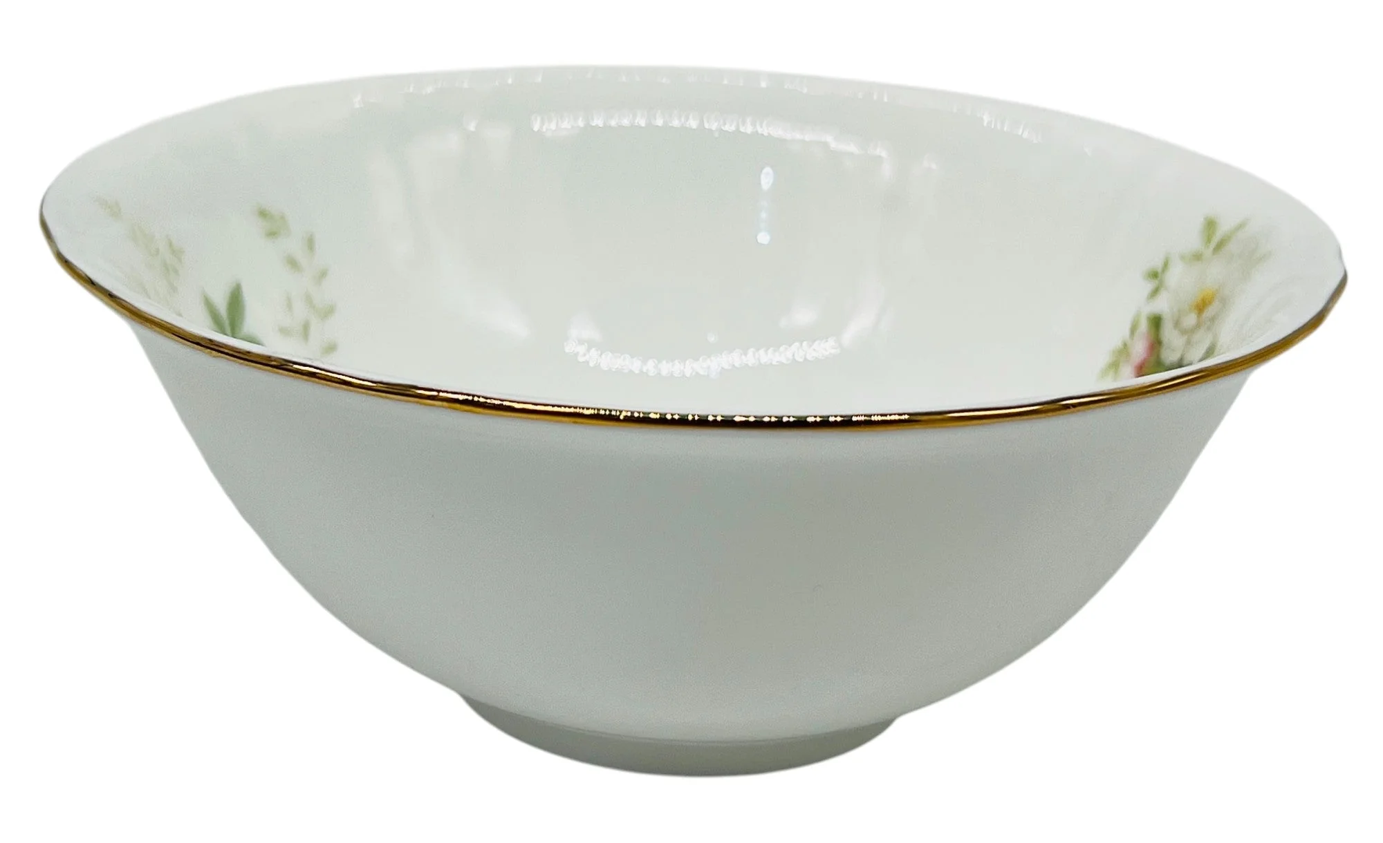 Luhpar Porcelain Salad Bowl 5.5", Multicolor Floral Design with Gold Rim