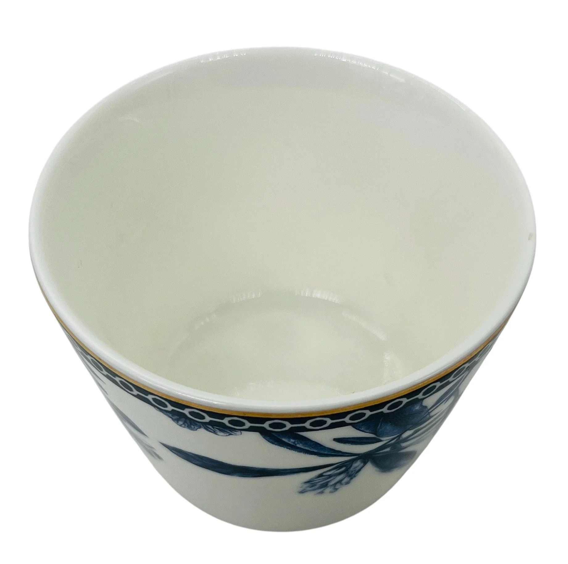Luhpar Porcelain Tumbler 8cm*6cm, Blue Floral Design with Gold Rim - Image 2