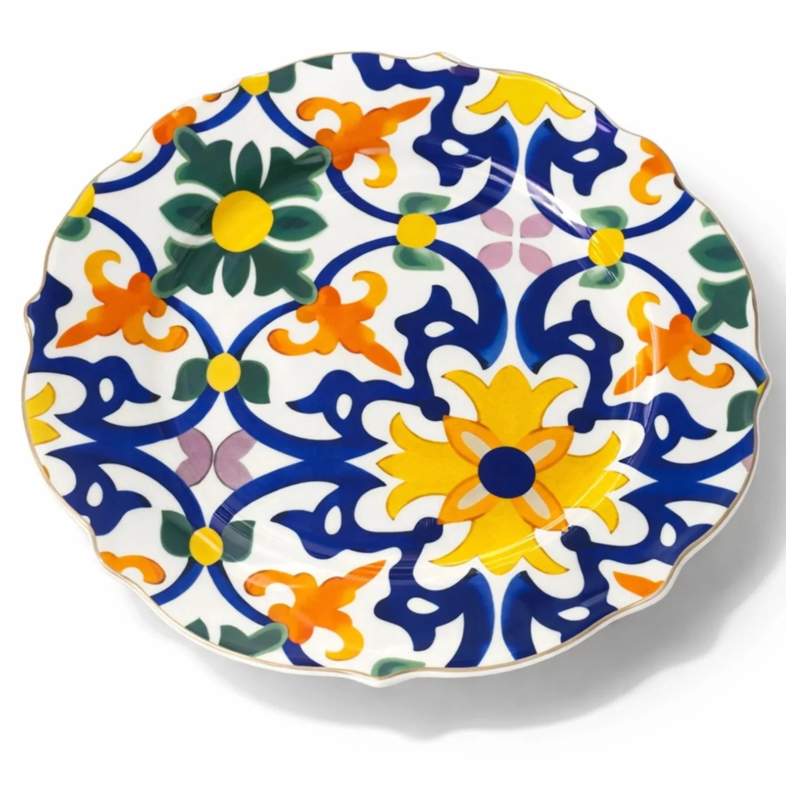 Luhpar Premium 8-Inch Ceramic Side Plate – White with Elegant Floral Pattern