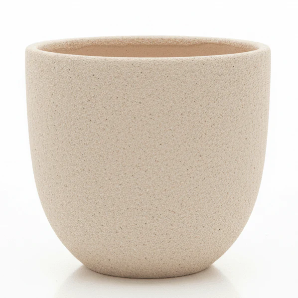 Luhpar Premium Modern Ceramic Decorative Vase – Beige Unique Sculptural Shape Home Décor Accent, 12 × 13 cm