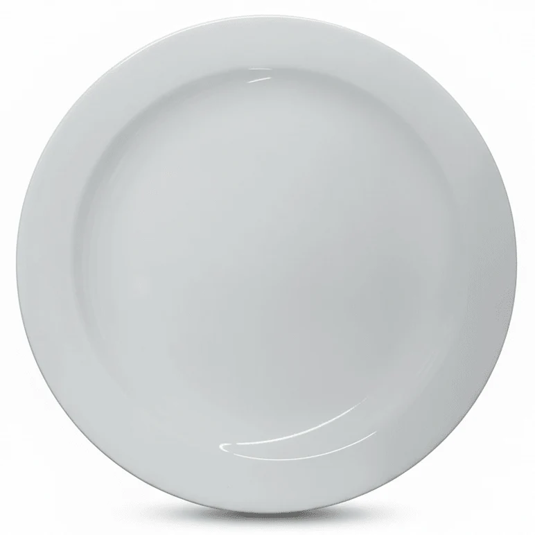 Luhpar Slim White Round Porcelain Plate 7.25 Inch – Compact Serving Plate for Snacks & Light Meals