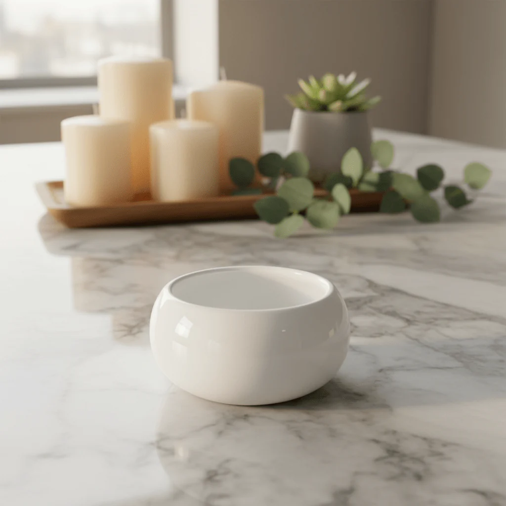 Luhpar Small White Round Ceramic Bowl 4 Inch – Mini Bowl for Soups, Snacks & Side Portions - Image 2
