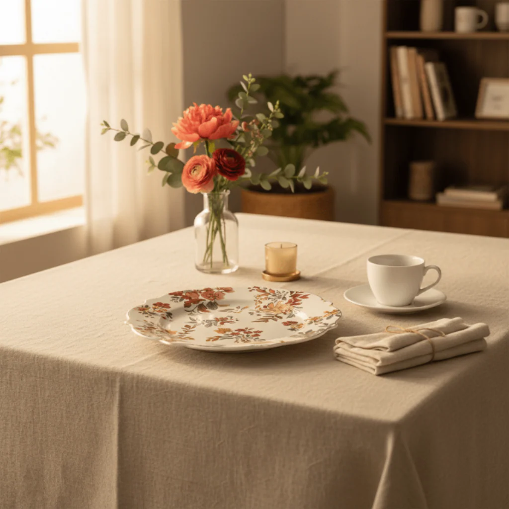 Luhpar White Ceramic Dinner Plate 11 Inch with Elegant Floral Design - Image 2