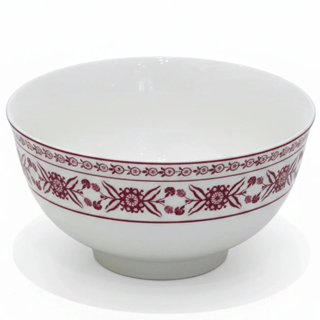 Luhpar White Ceramic Multipurpose Bowl with Red Floral Design – 5 Inch Serving Bowl