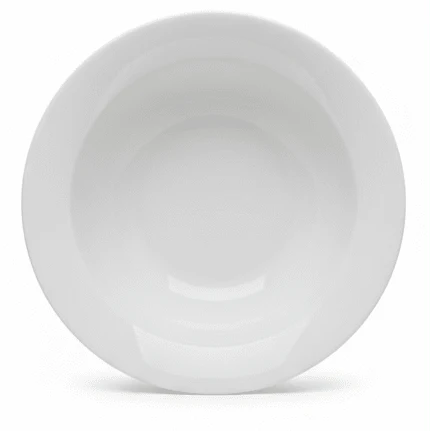 Luhpar White Deep Round Ceramic Plate – 6.25 Inch Small Soup & Curry Bowl Plate for Everyday Use