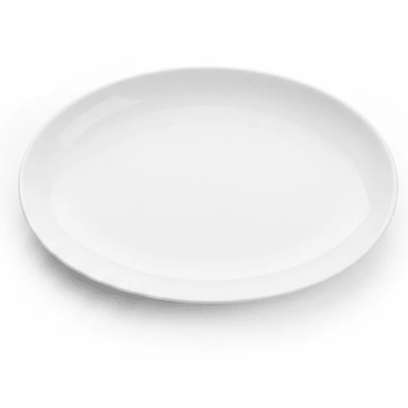 Luhpar White Oval Ceramic Plate for Everyday Serving and Dining 9 inch