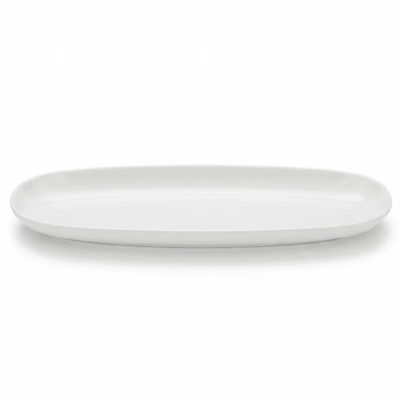 Luhpar White Oval Ceramic Serving Platter for Dining and Buffet Use 14 inch