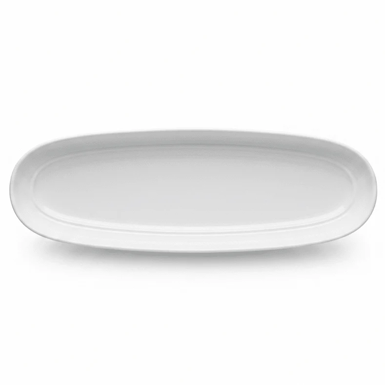 Luhpar White Oval Ceramic Serving Platter for Main Course Presentation 16 inch