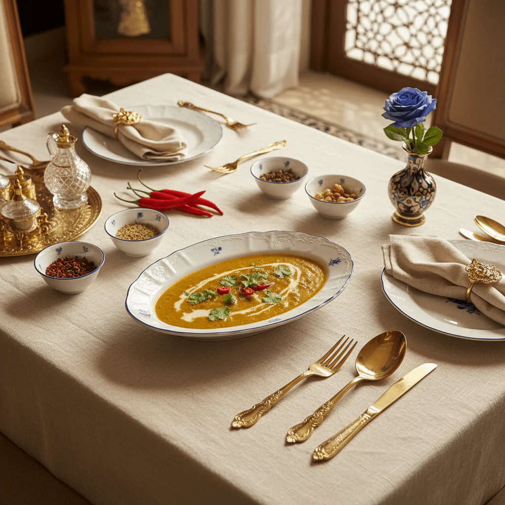 Luhpar White Oval Porcelain Deep Plate with Blue Floral Design for Pasta and Curry 9.75 inch - Image 2