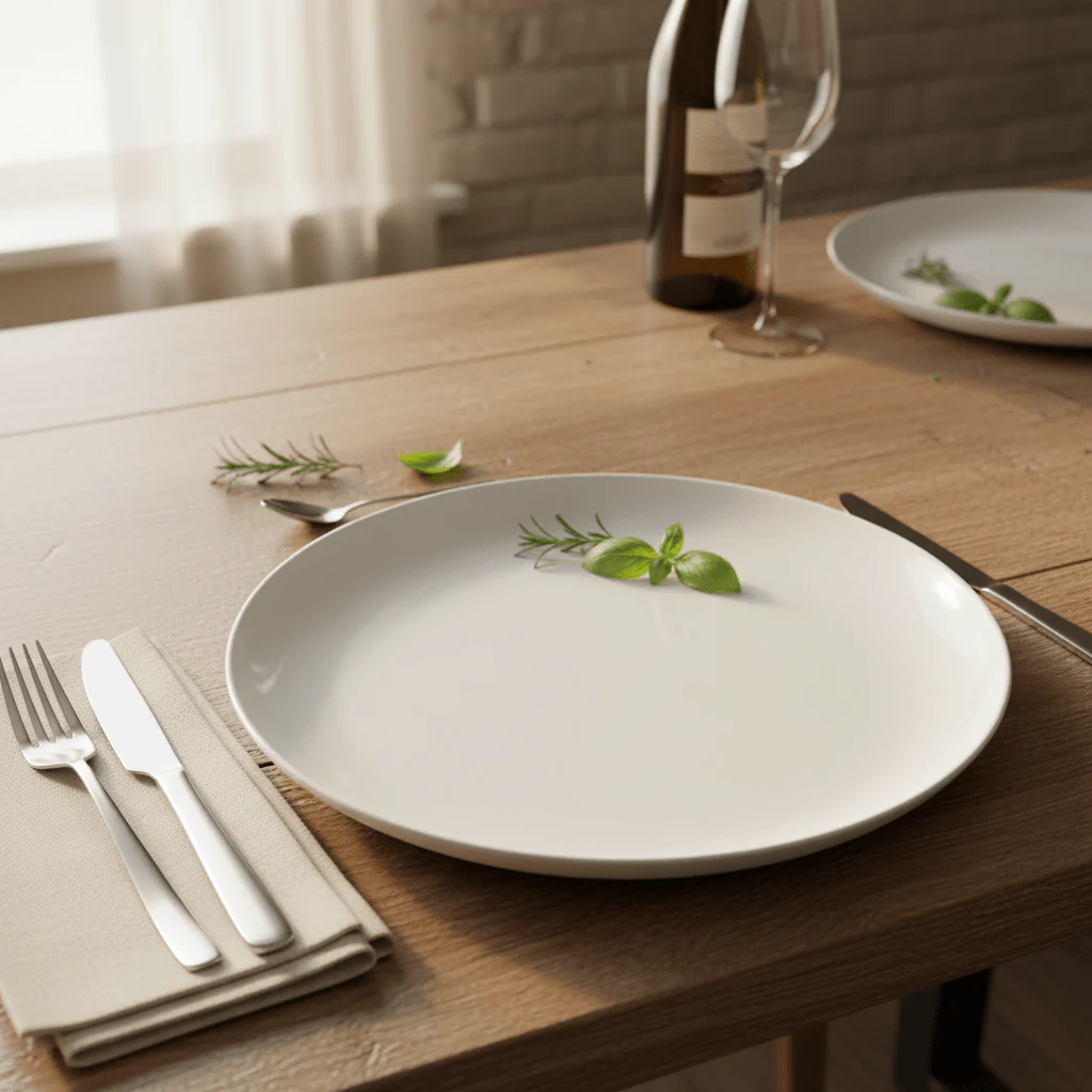 Luhpar White Round Ceramic Dinner Plate for Everyday Dining 11 inch - Image 2