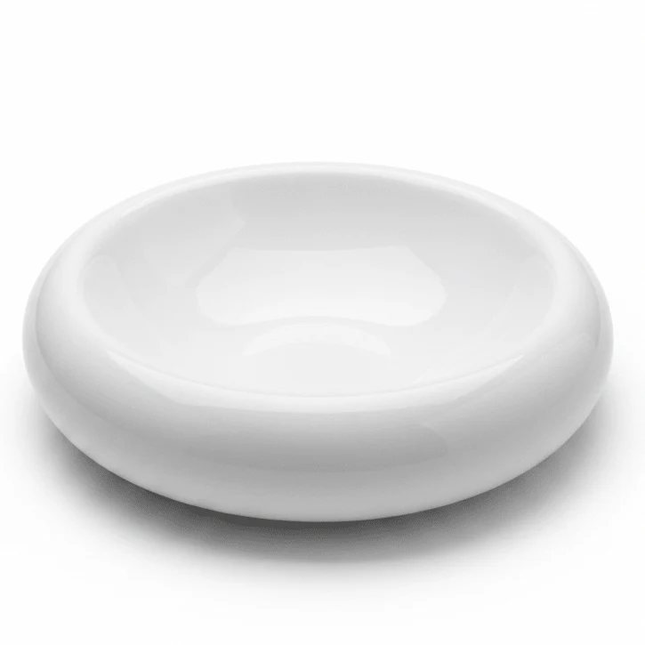 Luhpar White Round Ceramic Nesting Bowl for Kitchen Prep 7.25 inch