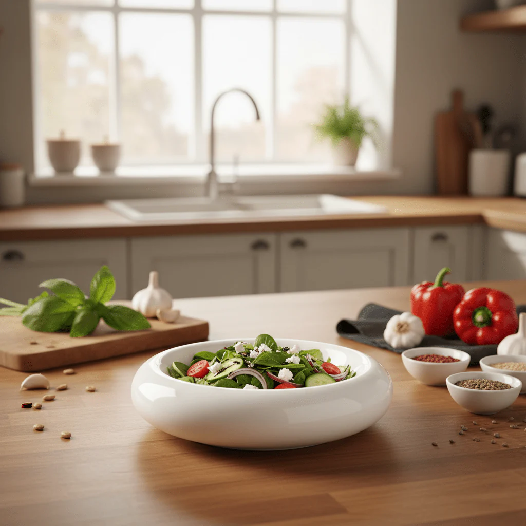 Luhpar White Round Ceramic Nesting Bowl for Kitchen Prep and Serving 6.25 inch - Image 2