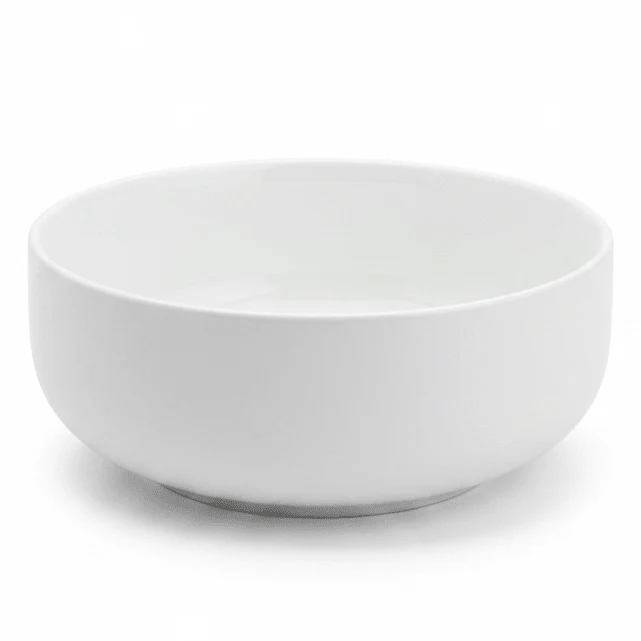 Luhpar White Round Ceramic Serving Bowl for Soups and Desserts 6.25 inch
