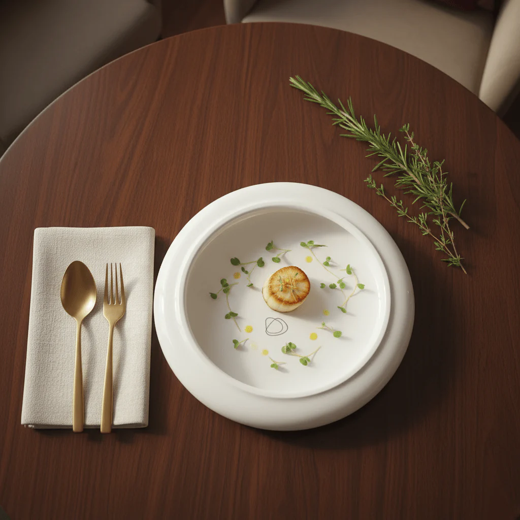 Luhpar White Round Elegant Ceramic Plate for Stylish Dining Presentation 8.5 inch - Image 2