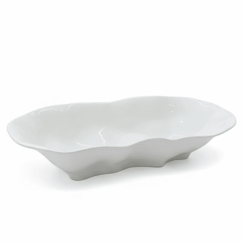 Luhpar Decorative White Ceramic Fruit Bowl – Large Elegant Tabletop Bowl for Fruits, Salads, Snacks & Centerpiece Display – 16 Inch