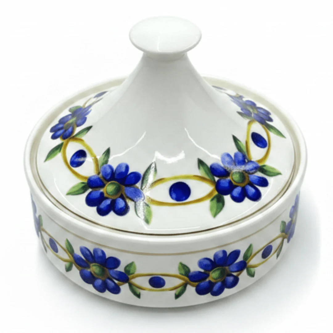 Luhpar White Designer Ceramic Sugar Pot with Elegant Floral Lid for Decorative and Functional Serving – 15×15 cm