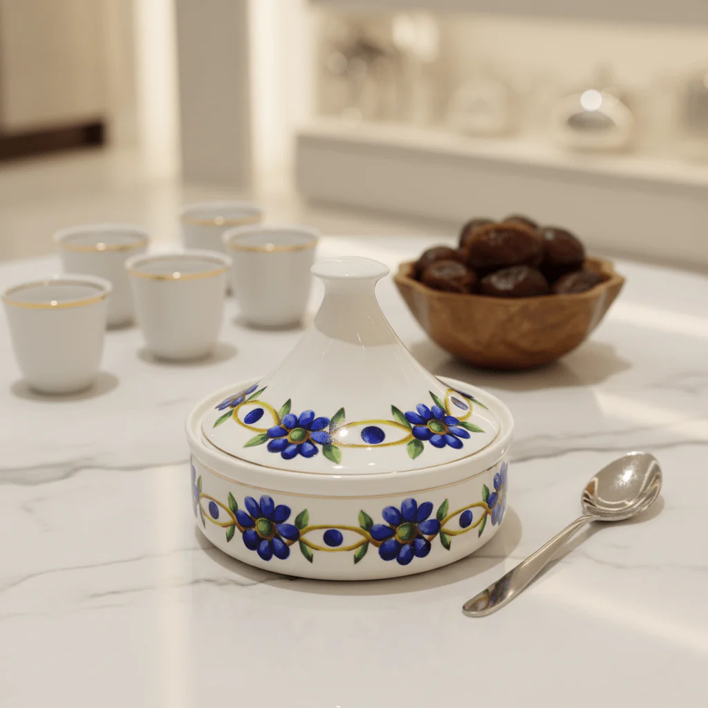 Luhpar White Designer Ceramic Sugar Pot with Elegant Floral Lid for Decorative and Functional Serving – 15×15 cm - Image 3