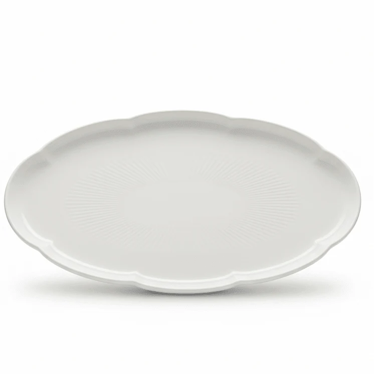 Luhpar Modern White Ceramic Oval Serving Platter – Stylish Porcelain Plate for Appetizers, Side Dishes, Sushi & Desserts – 16.5 × 9.25 cm