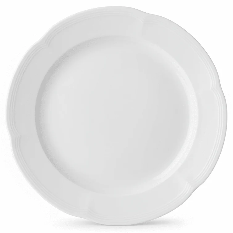 Luhpar Classic White Round Ceramic Serving Plate, 12 Inch – Large Dinner & Serving Plate for Family Meals, Durable Glossy Finish