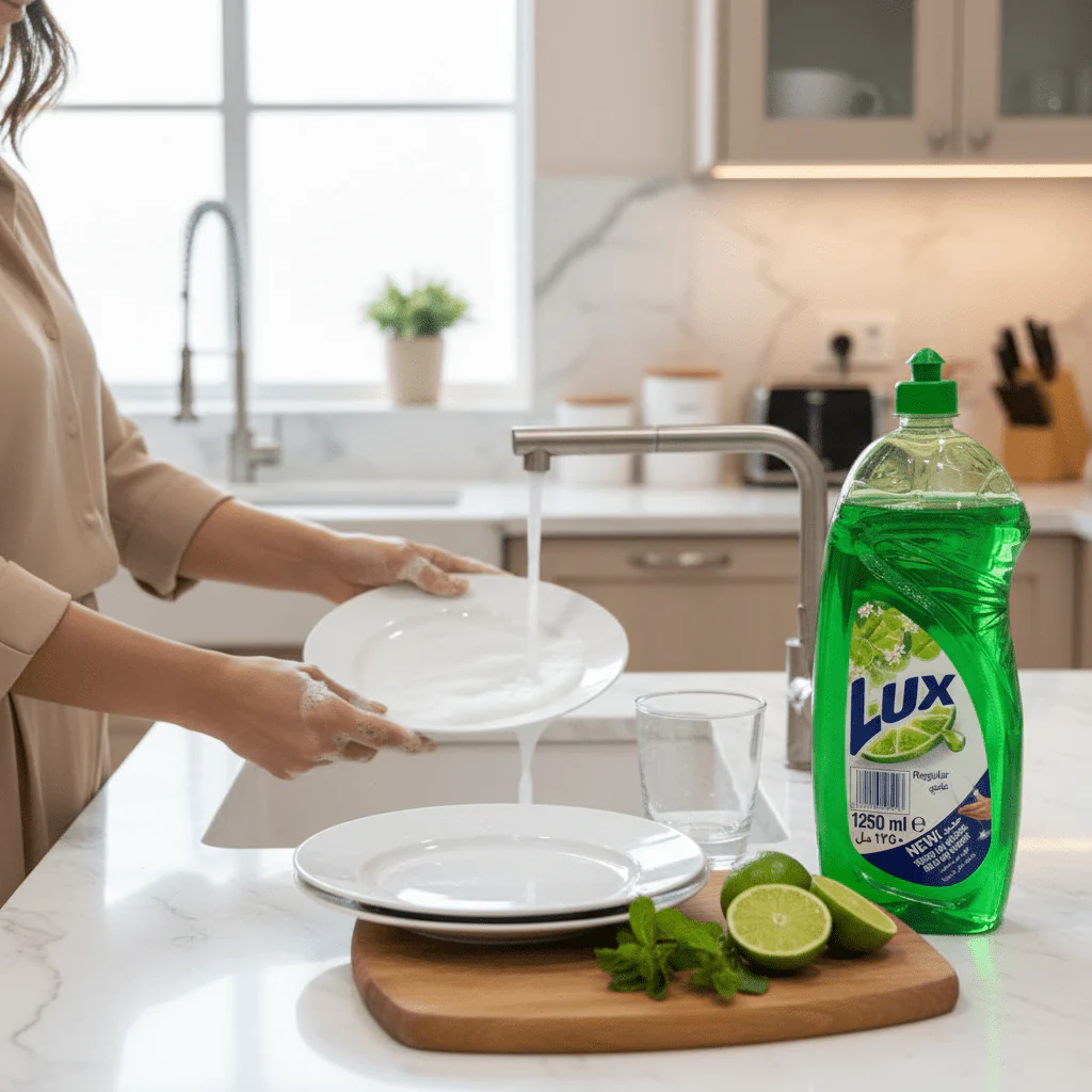 Lux Dish Soap, Tough on Grease, Gentle on Hands, Regular, 1250ml - Image 4