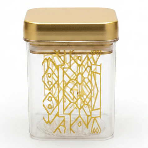 Luxehome Decorative Airtight Acrylic Storage Canister with Gold Accent for Kitchen Organization 12 × 10 cm