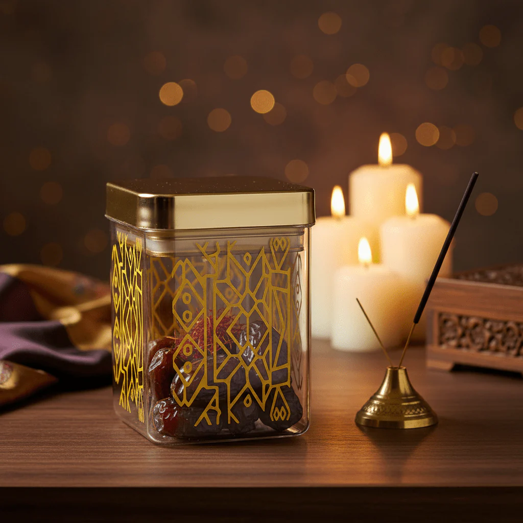 Luxehome Decorative Airtight Acrylic Storage Canister with Gold Accent for Kitchen Organization 12 × 10 cm - Image 2