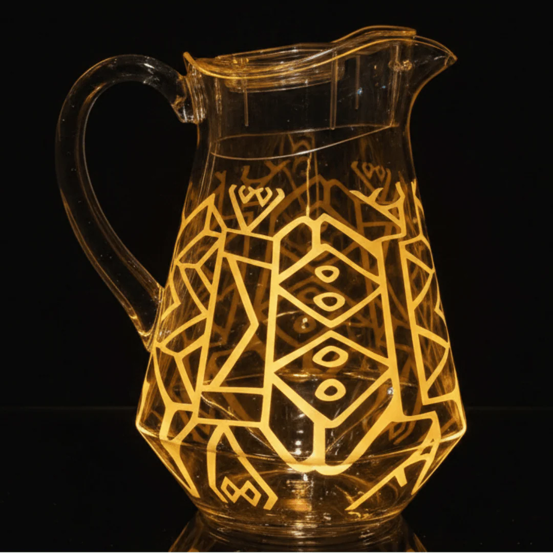 Luxehome Signature Collection Clear Acrylic Jug with Luxury Gold Print Finish – 22 cm - Image 4