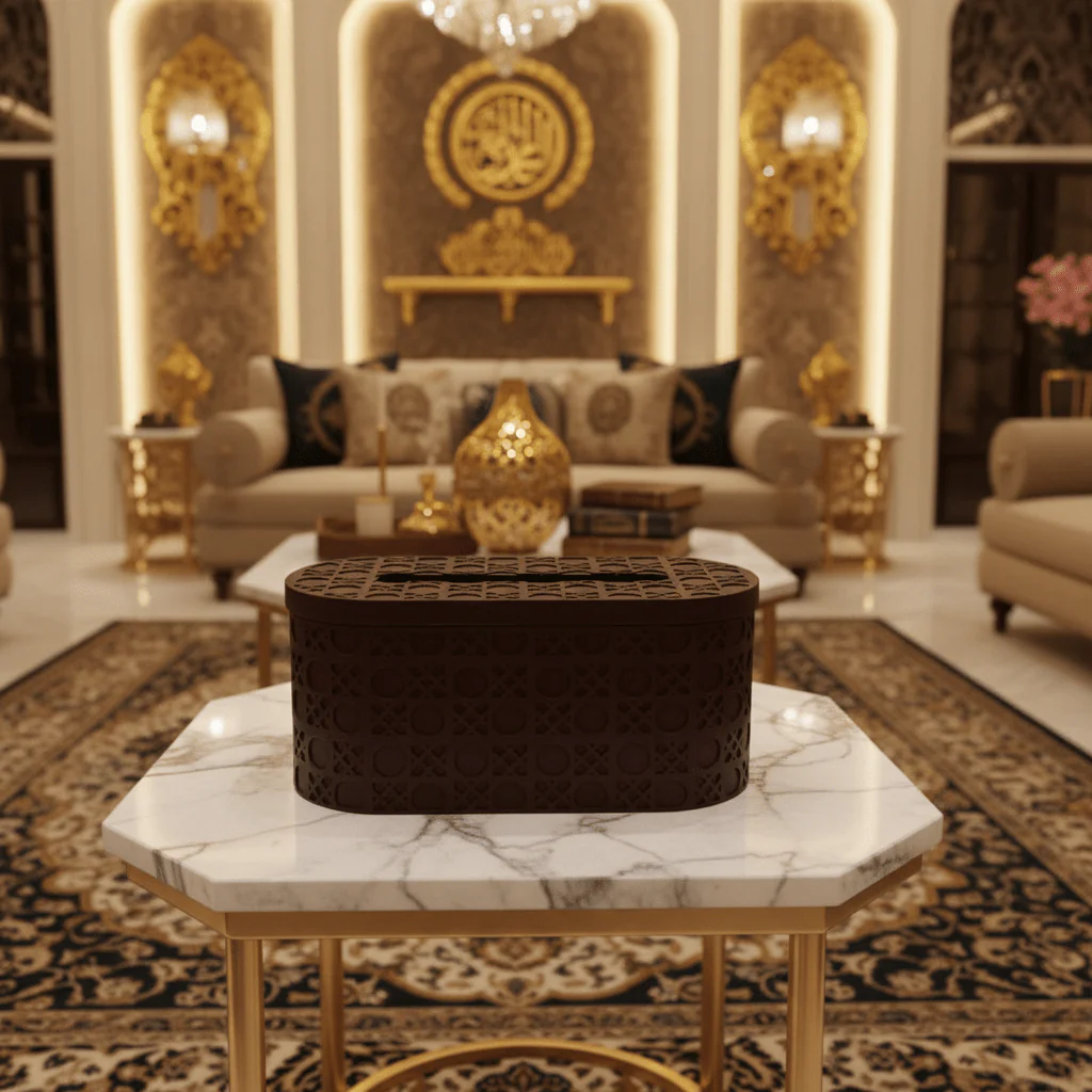 Luxury Brown Pop Tissue Box with Modern Decorative Finish – Elegant Tissue Holder  for Home and Office 21×10 cm - Image 2