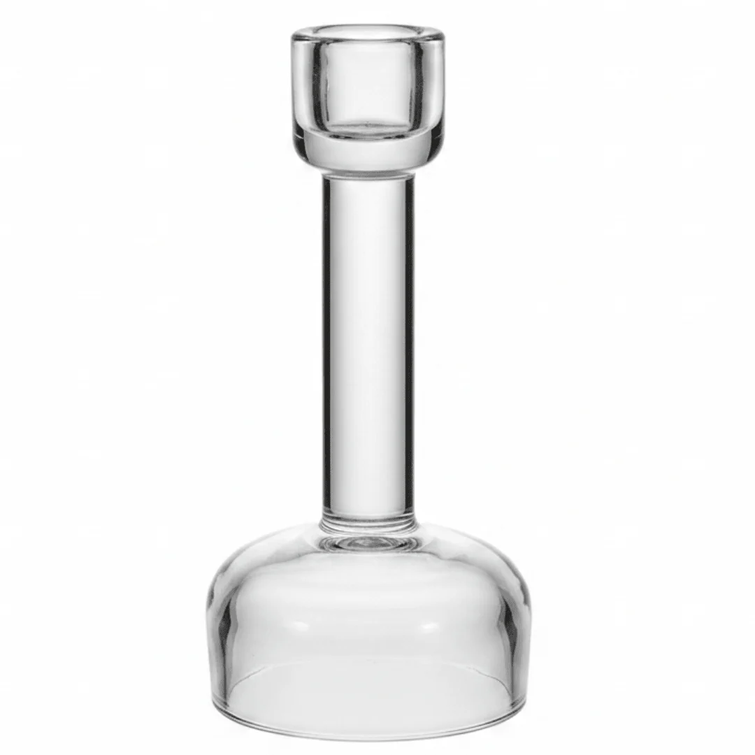 Luxury Glass Footed Decorative Candle Holder for Living Room and Table Styling – 15cm