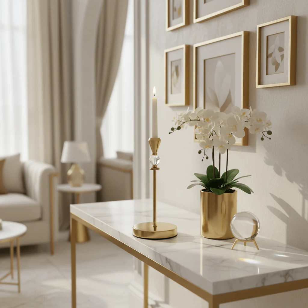 Luxury Golden Metal Candle Holder Stand for Premium Home and Event Decoration – 25cm - Image 2
