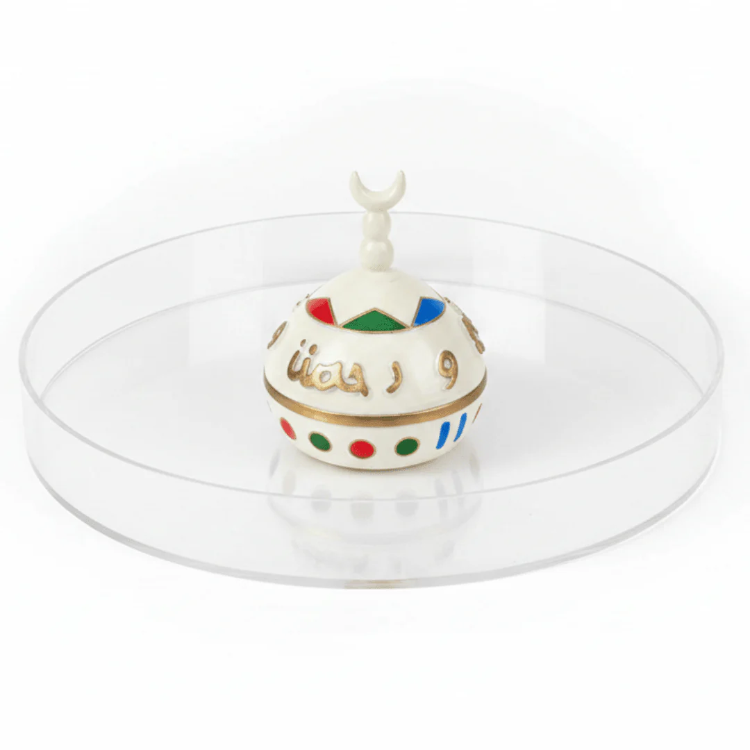 Luxury Round Acrylic Candy Display Tray with Elegant Clear Dome Cover – Premium Serving Platter for Sweets, Chocolates & Desserts – 30 cm