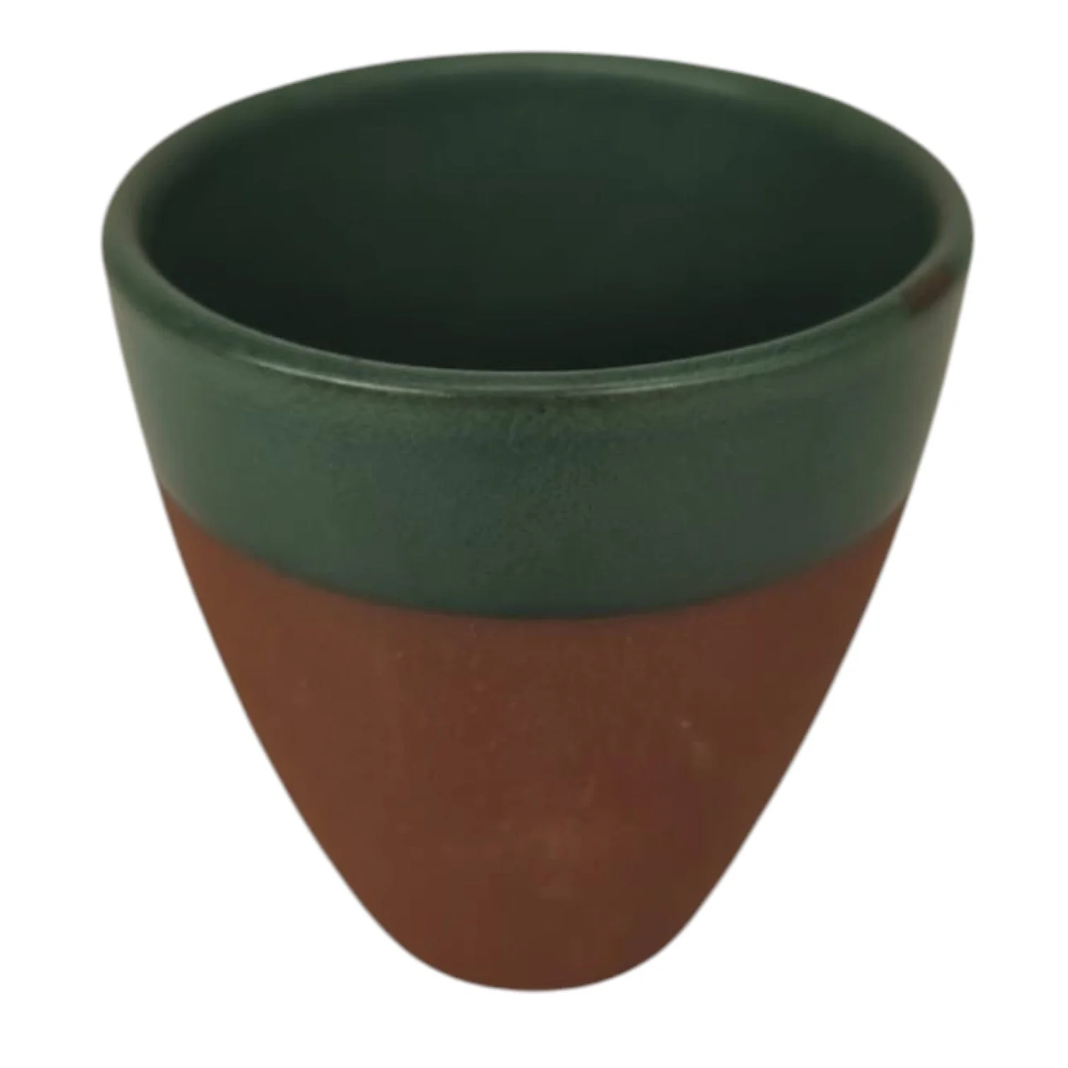 Maria Terracotta Clay Tea Coffee Cup-8cmX9cm-Green&Clay