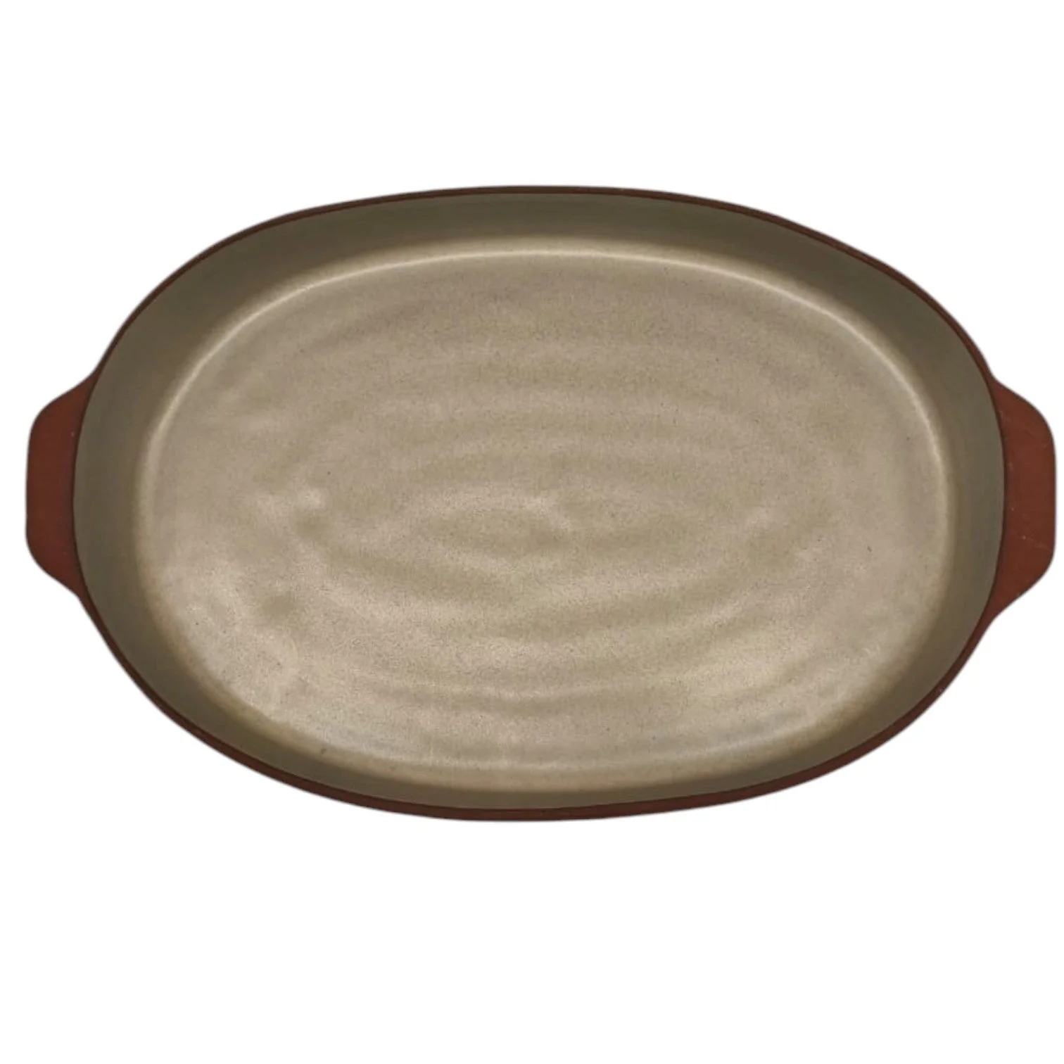 Maria Terracotta Oval Clay Baker Oven Microwave Dishwasher & Freezer Safe (Medium) 27cmX17cmX5cm- (FloralWhite&Clay) - Image 3