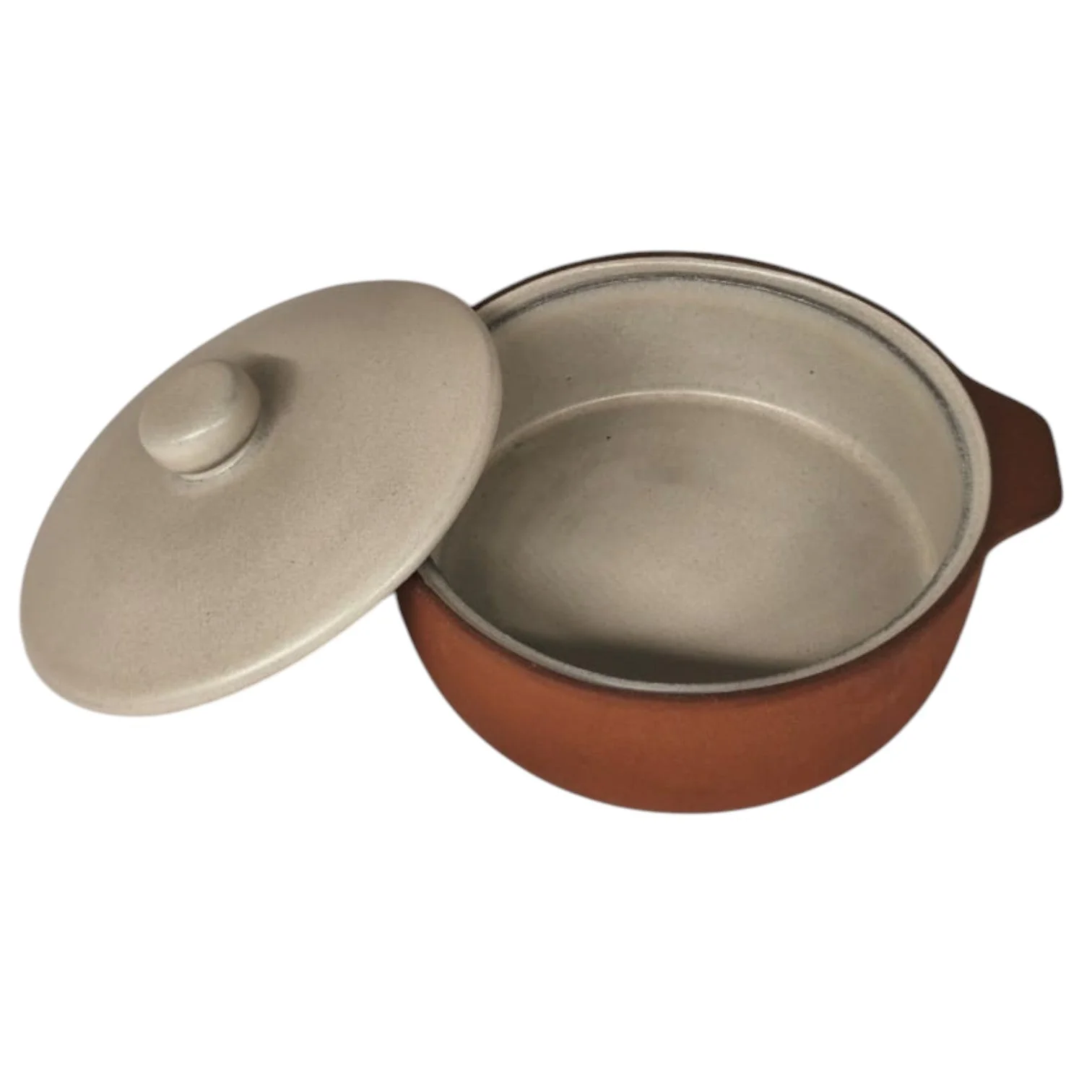 Maria Terracotta Round Clay Casserole With Lid Traditional-25cmX6cm(FloralWhite&Clay) - Image 4