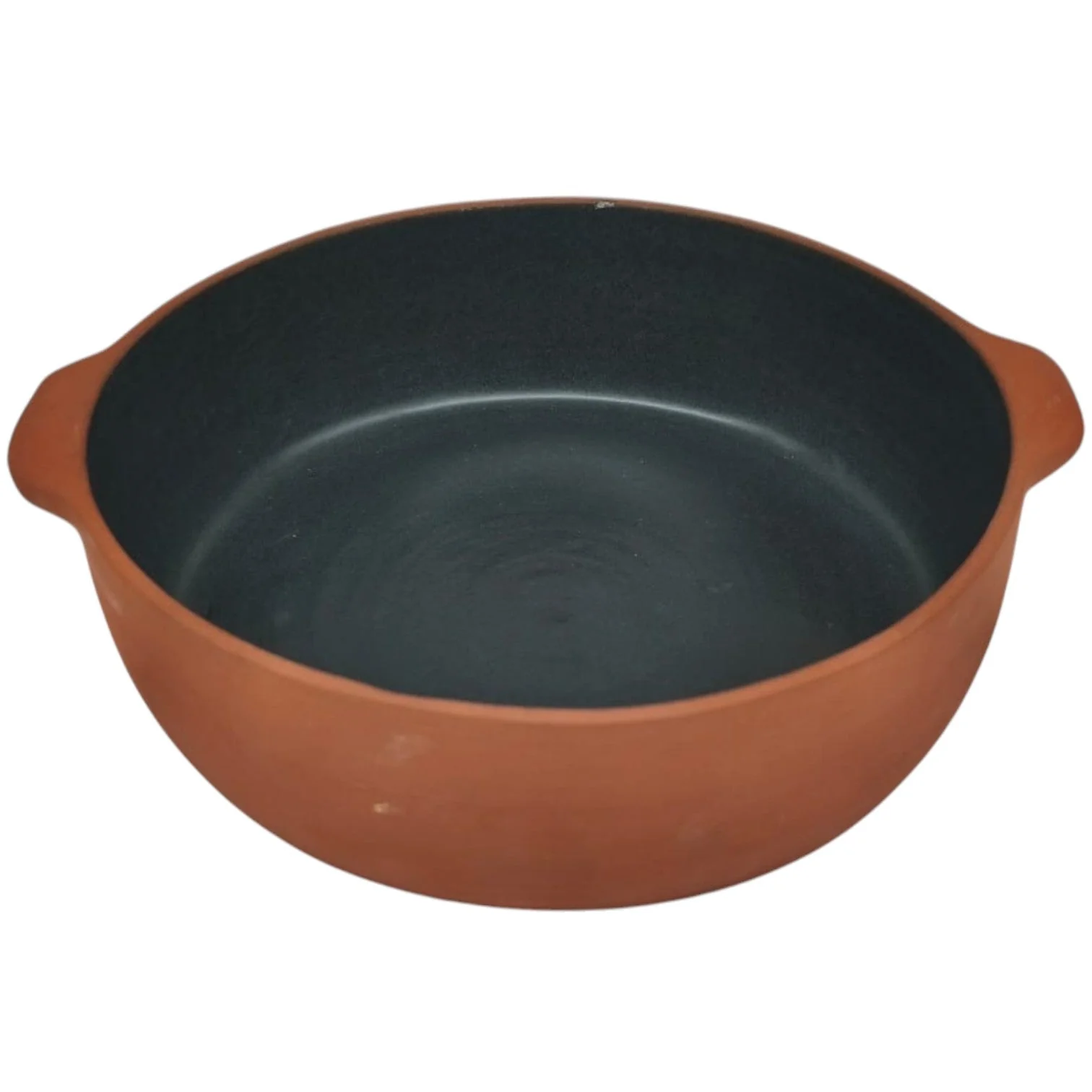 Maria Terracotta Round Clay Baker-23cmX7cm-Clay&Green