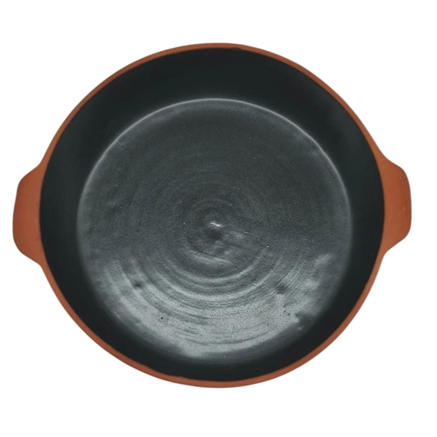 Maria Terracotta Round Clay Baker-23cmX7cm-Clay&Green - Image 2