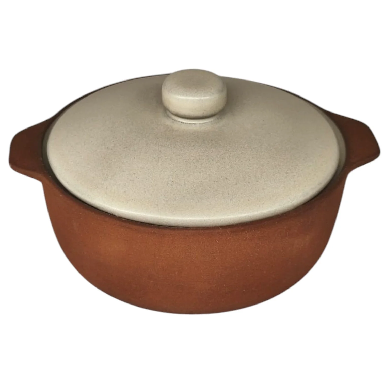 Maria Terracotta Round Clay Mini Casserole With Lid Traditional-14cmX4cm(FloralWhite&Clay)