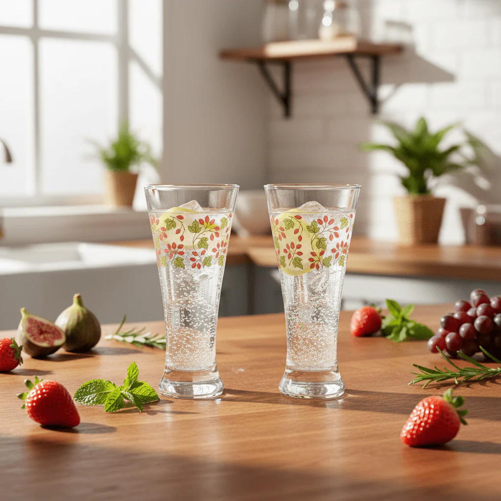 Martigues Everyday Juice Drinking Glass Set 330 ml Durable Household Glassware (2 Pieces) - Image 2