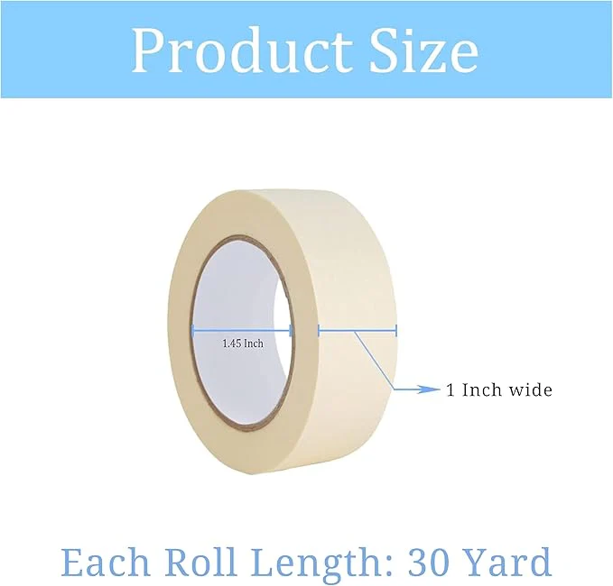 Masking Tape,1 Inch X 20 Yards General Purpose Paper Tape - Image 2