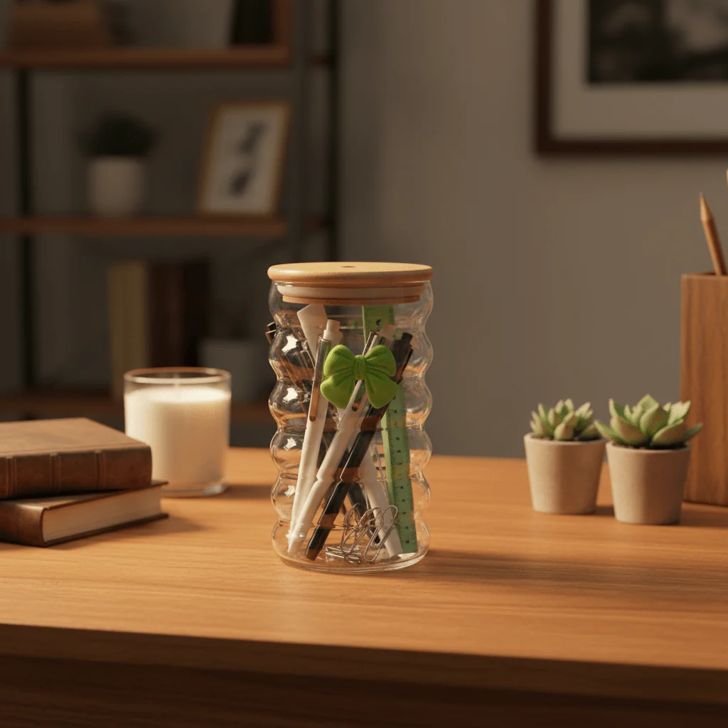 Mason Style Elegant Glass Storage Jar with Natural Bamboo Lid – 13.5 × 7 cm - Image 4