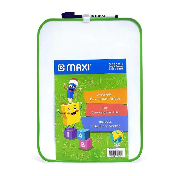 MAXI 2 Sided Green Whiteboard A4  + 4pcs  Colour Markers + 1pc Duster